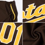 Maillot de baseball authentique marron doré et blanc personnalisé Maillot de baseball authentique marron doré et blanc personnalisé