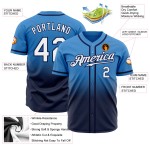 Maillot de baseball personnalisé bleu poudre délavé blanc-bleu marine authentique mode Maillot de baseball personnalisé bleu poudre délavé blanc-bleu marine authentique mode