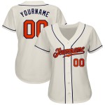 Maillot de baseball authentique orange-bleu marine personnalisé crème Maillot de baseball authentique orange-bleu marine personnalisé crème