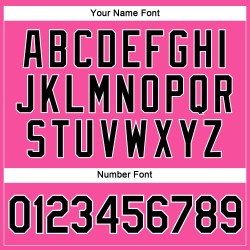 Maillot de baseball court rose à col en V noir et blanc pour femme, personnalisé