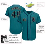 Maillot de baseball authentique bleu sarcelle, doré, bleu marine, ancien modèle personnalisé Maillot de baseball authentique bleu sarcelle, doré, bleu marine, ancien modèle personnalisé