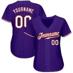 Maillot de baseball à rayures noires authentique, blanc, rouge et violet Maillot de baseball à rayures noires authentique, blanc, rouge et violet