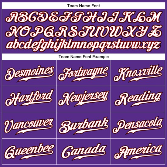 Maillot de baseball à rayures noires authentique, blanc, rouge et violet Maillot de baseball à rayures noires authentique, blanc, rouge et violet