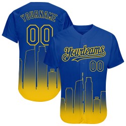Maillot de baseball personnalisé 3D authentique des Los Angeles, édition jaune délavée, Royal City