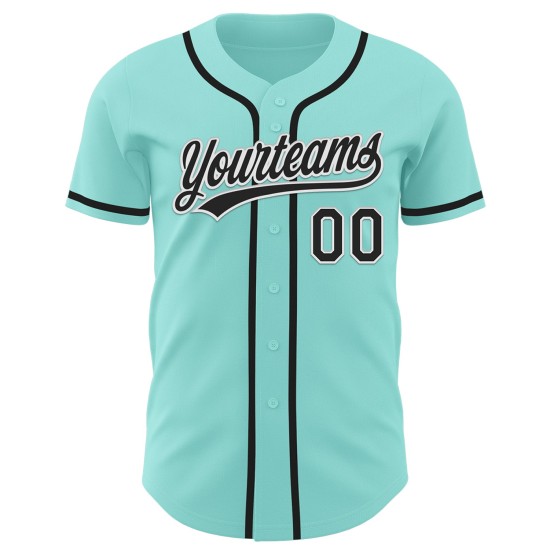 Maillot de baseball bleu authentique noir et blanc personnalisé Maillot de baseball bleu authentique noir et blanc personnalisé