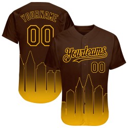 Maillot doré Fashion Diego personnalisé 3D authentique Fade City Brown Baseball Edition San