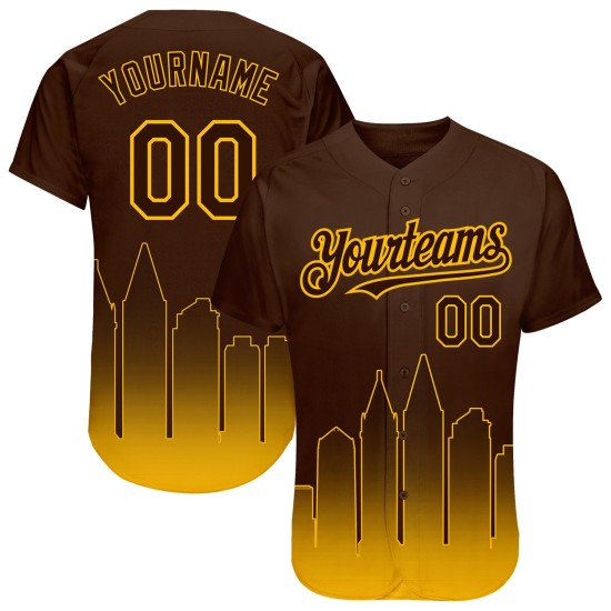 Maillot doré Fashion Diego personnalisé 3D authentique Fade City Brown Baseball Edition San Maillot doré Fashion Diego personnalisé 3D authentique Fade City Brown Baseball Edition San