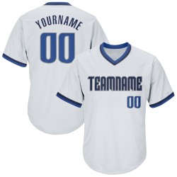Maillot de baseball côtelé bleu marine, authentique et personnalisé, blanc rétro