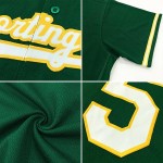 Maillot de baseball personnalisé vert-or authentique Maillot de baseball personnalisé vert-or authentique