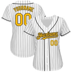 Maillot de baseball personnalisé à rayures noires et blanches