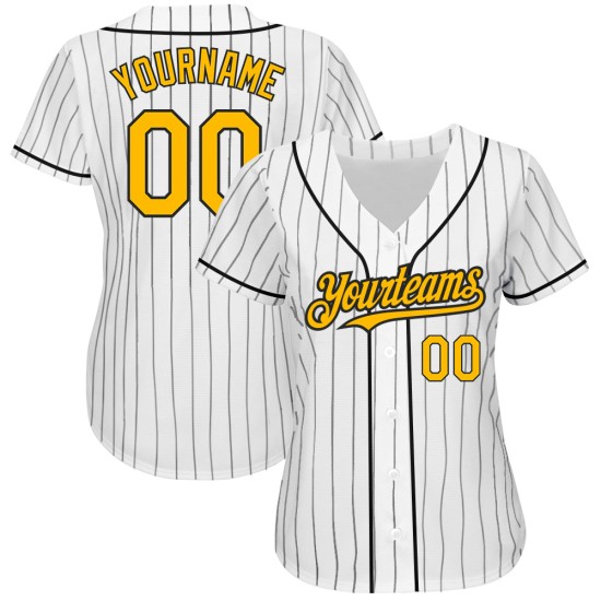 Maillot de baseball personnalisé à rayures noires et blanches Maillot de baseball personnalisé à rayures noires et blanches
