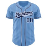 Maillot de baseball authentique bleu marine à rayures fines et blanc Maillot de baseball authentique bleu marine à rayures fines et blanc
