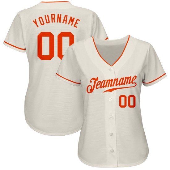 Maillot de baseball orange crème authentique personnalisé Maillot de baseball orange crème authentique personnalisé