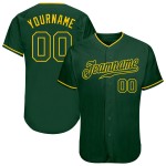 Maillot de baseball personnalisé vert-or authentique Maillot de baseball personnalisé vert-or authentique