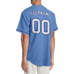 Maillot de baseball authentique léger et personnalisé, blanc et bleu roi Maillot de baseball authentique léger et personnalisé, blanc et bleu roi