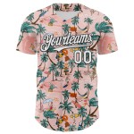 Maillot de surf authentique personnalisé 3D Tropical Tree Beach blanc-noir rose palmier Baseball Hawaii Medium Maillot de surf authentique personnalisé 3D Tropical Tree Beach blanc-noir rose palmier Baseball Hawaii Medium