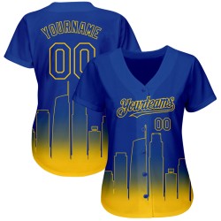 Maillot de baseball personnalisé 3D authentique des Los Angeles, édition jaune délavée, Royal City