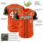 Maillot de baseball authentique orange, blanc et vert, ton personnalisé Maillot de baseball authentique orange, blanc et vert, ton personnalisé