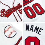Maillot de baseball personnalisé authentique rouge-bleu marine blanc Maillot de baseball personnalisé authentique rouge-bleu marine blanc
