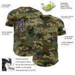 Maillot de baseball camouflage authentique Salute Custom To Purple-Neon Green Maillot de baseball camouflage authentique Salute Custom To Purple-Neon Green