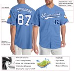 Maillot de baseball authentique léger et personnalisé, blanc et bleu roi Maillot de baseball authentique léger et personnalisé, blanc et bleu roi