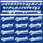 Maillot personnalisé à fines rayures blanc baseball bleu royal clair authentique Maillot personnalisé à fines rayures blanc baseball bleu royal clair authentique