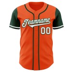 Maillot de baseball authentique orange, blanc et vert, ton personnalisé Maillot de baseball authentique orange, blanc et vert, ton personnalisé