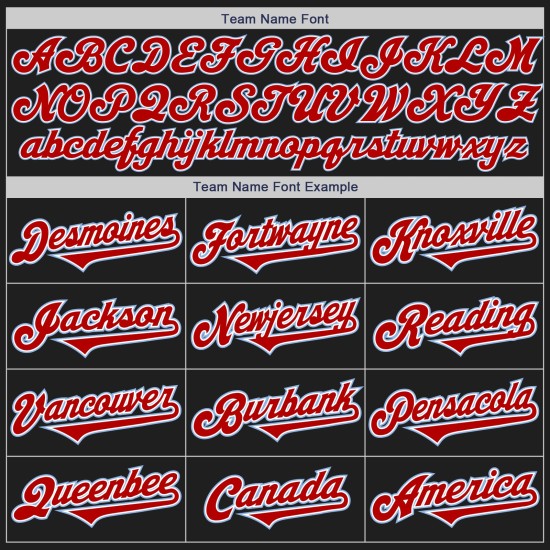 Maillot de baseball bicolore rouge-bleu clair personnalisé noir authentique Maillot de baseball bicolore rouge-bleu clair personnalisé noir authentique