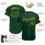 Maillot de baseball personnalisé vert-or authentique Maillot de baseball personnalisé vert-or authentique