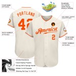 Maillot de baseball orange crème authentique personnalisé Maillot de baseball orange crème authentique personnalisé