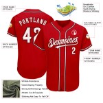 Maillot de baseball personnalisé authentique rouge blanc-noir Maillot de baseball personnalisé authentique rouge blanc-noir
