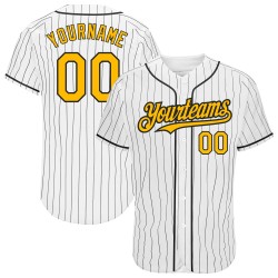 Maillot de baseball personnalisé à rayures noires et blanches
