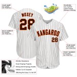 Maillot de baseball marron-orange blanc authentique à rayures personnalisées marron Maillot de baseball marron-orange blanc authentique à rayures personnalisées marron